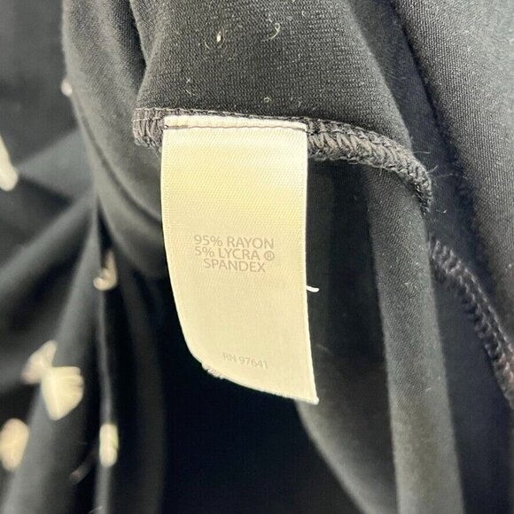 J Jill Wearever Collection Black White Dandelion Print Pleated Blouse XL Women - Picture 5 of 8